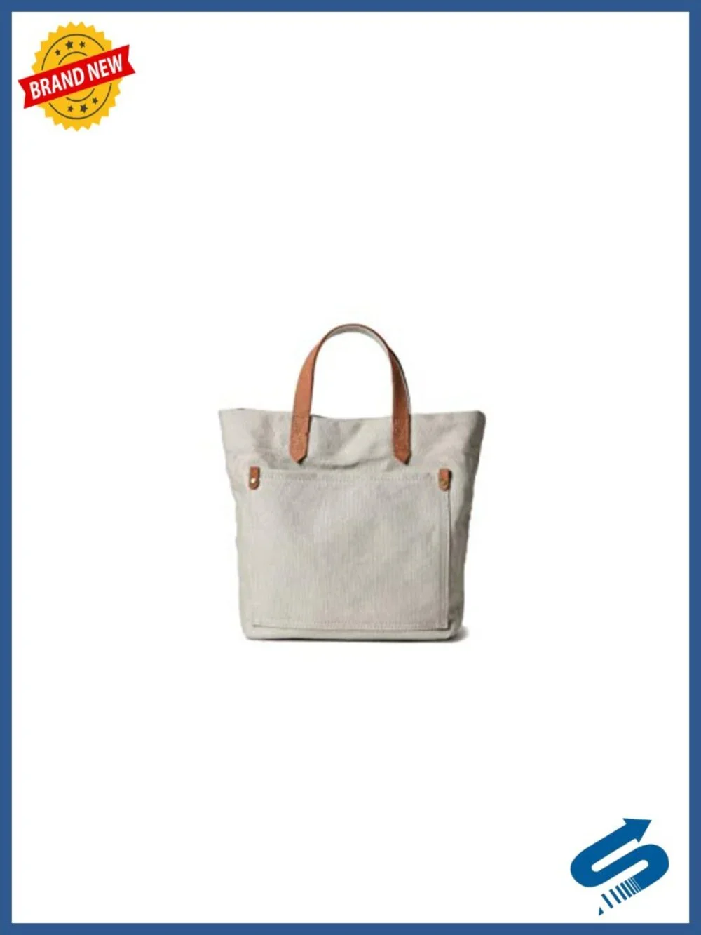 Canvas Crossbody Tote Bag for Women with Genuine Leather Handles, Convertible